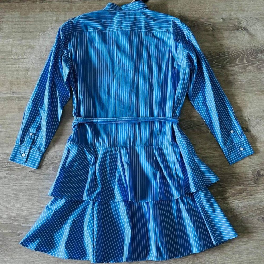 Ralph Lauren New w/tag Blue and white Cotton dress size 12 $185 - Picture 2 of 4